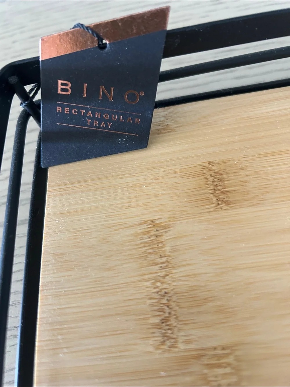 Black & Natural Bamboo Bath Tray